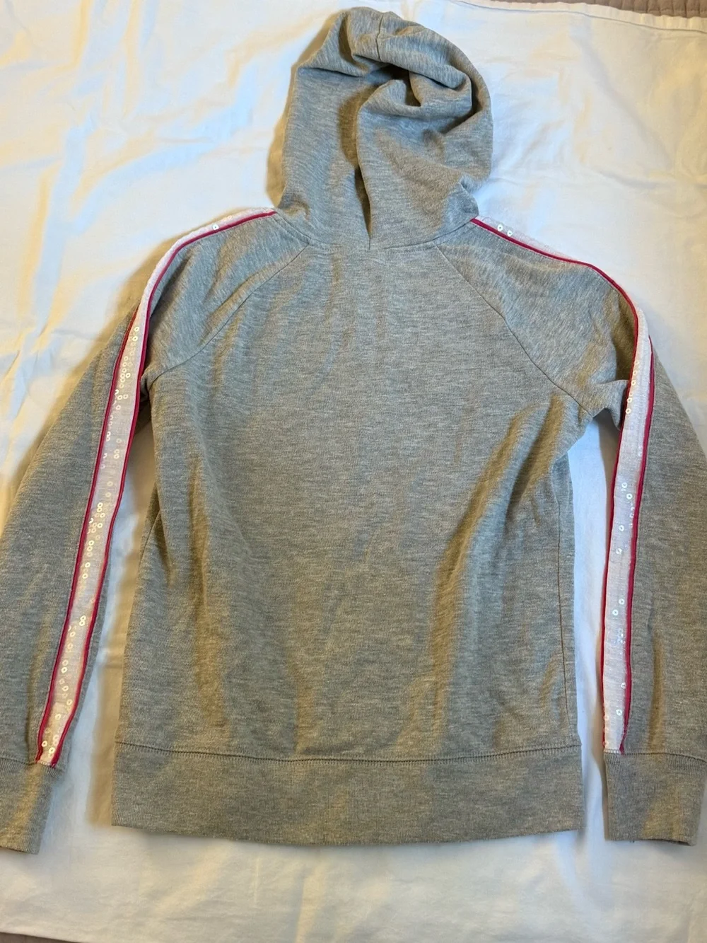2013 Justice zip up hoodie with pink and black 'LOVE DANCE' graphic size 12